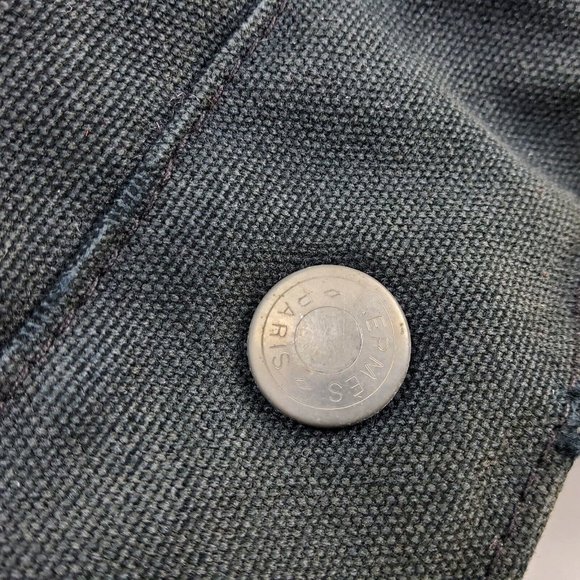 Hermes Fourre Tout Canvas Tote Bag Handbag Satchel Black Grey - Picture 12 of 16